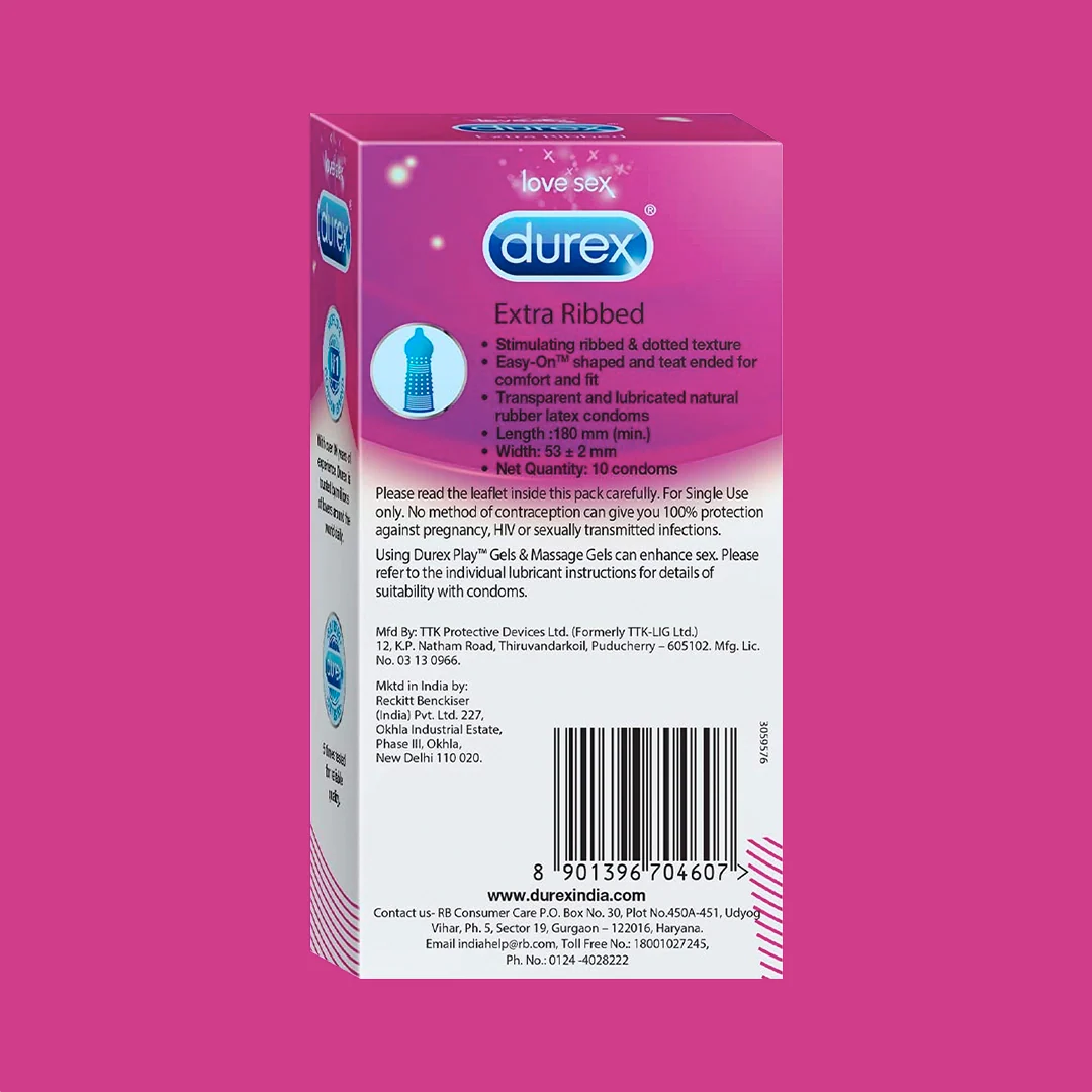 Durex Extra Ribbed - 10 Condoms - Image 4