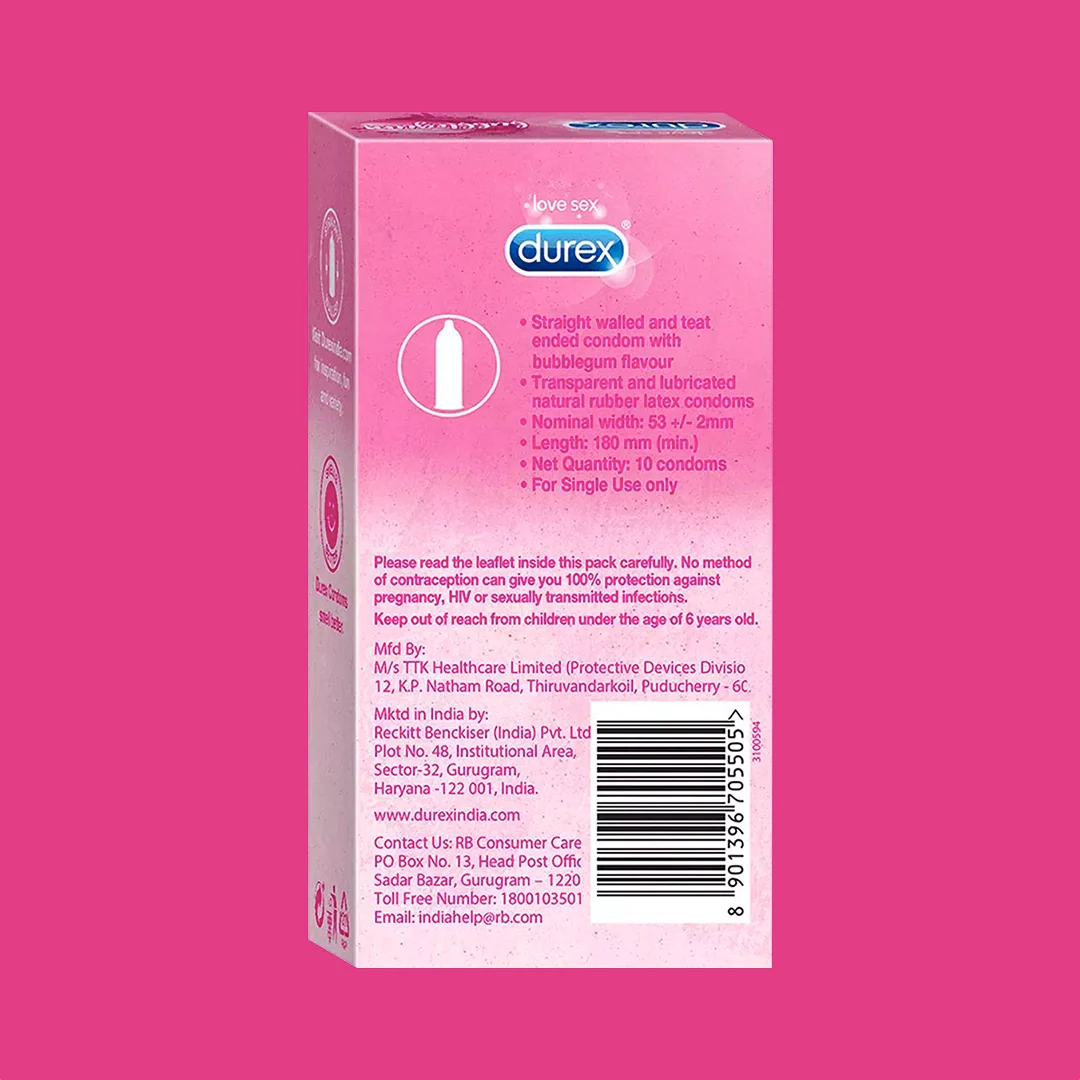 Durex Extra Thin Bubblegum Flavoured - 12 Condoms - Image 4